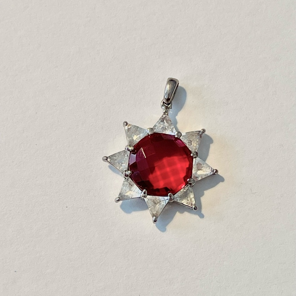 Anzie silver and red pendant